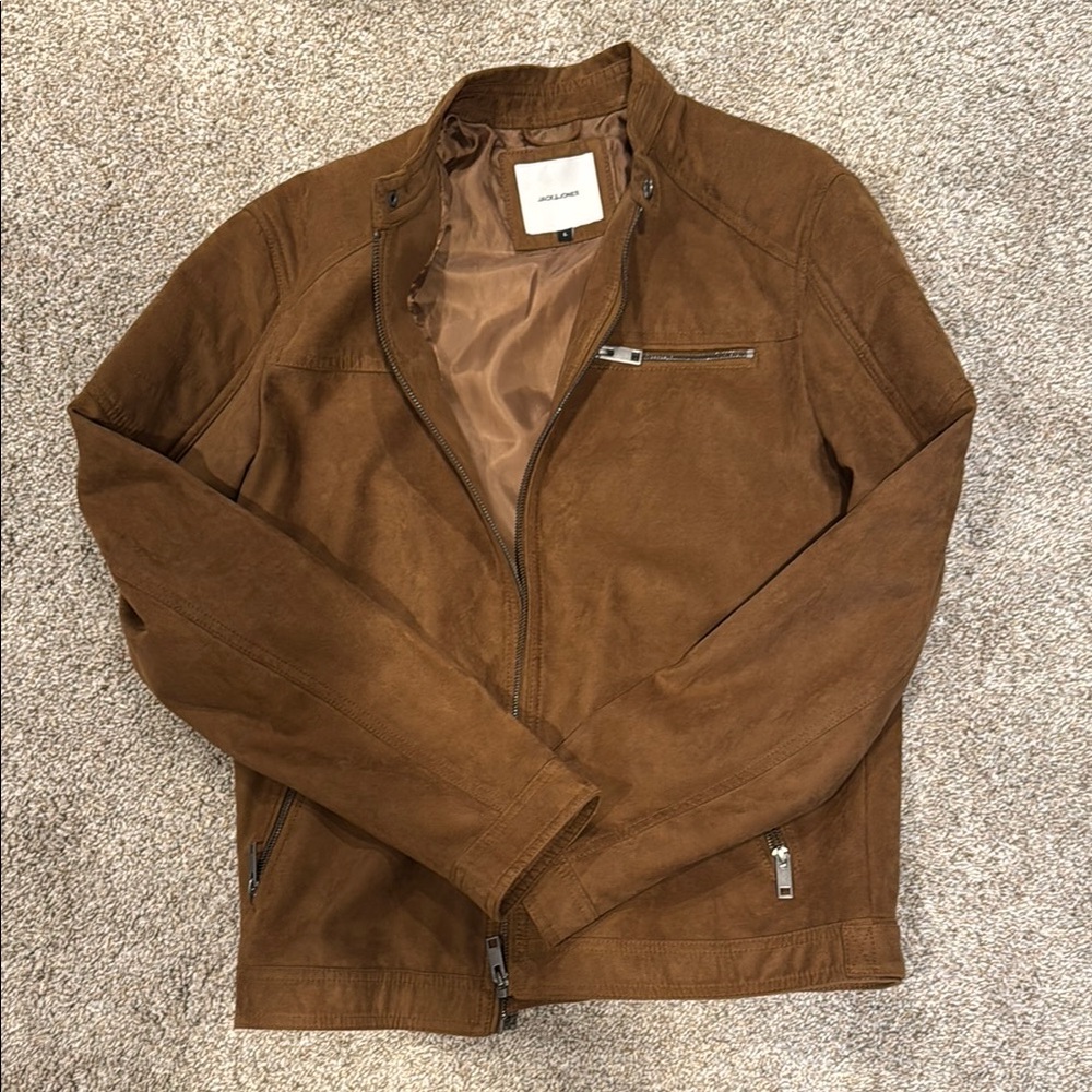 Jack and Jones Brown Bomber Jacket